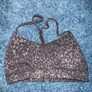 lululemon athletica Gray and Black Sports Bra with Leopard Print